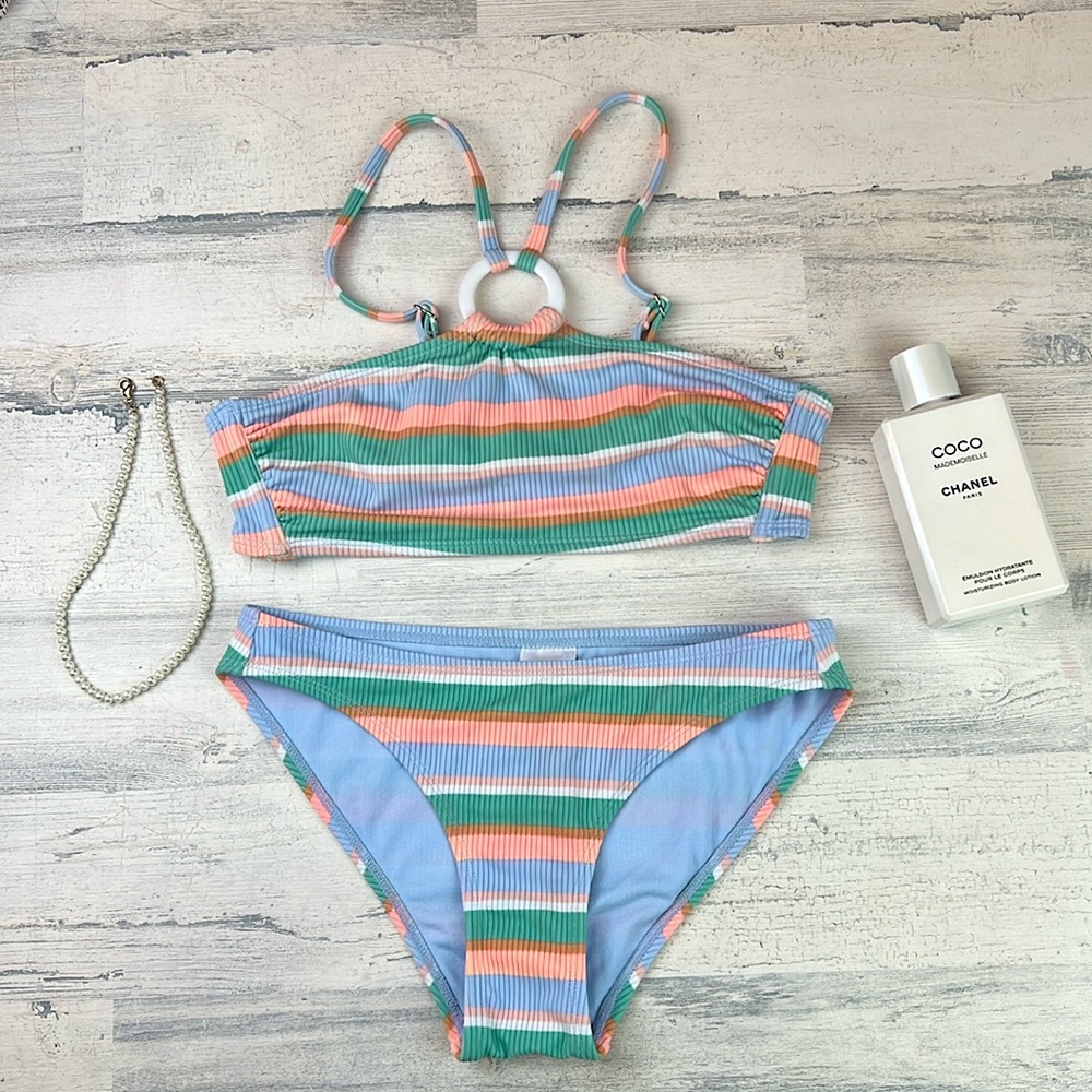 xhilaration pastel striped bikini